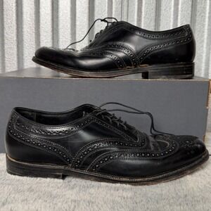Florsheim Mens Black Leather Wingtip Oxford Dress Shoes Size 8 D